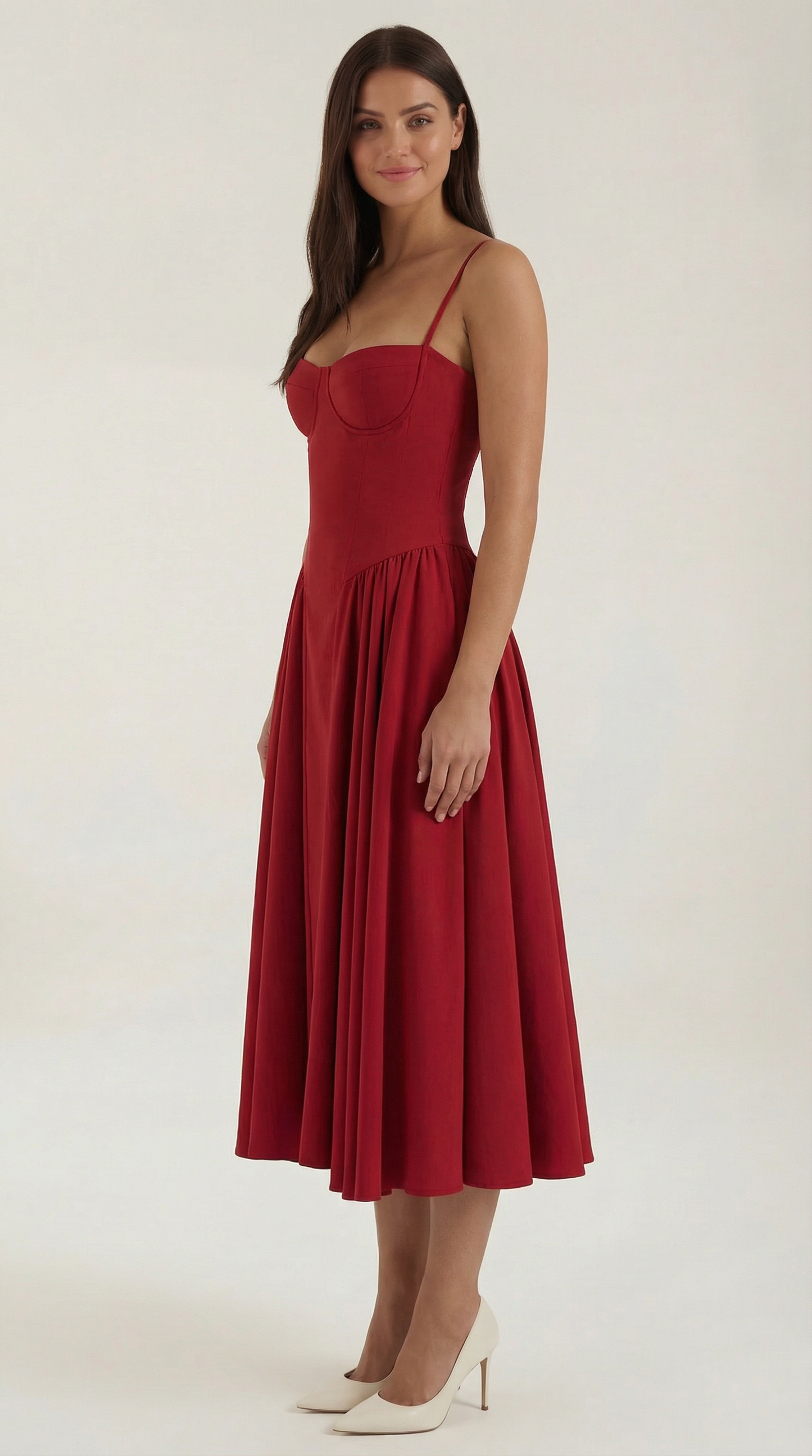Corset Midi Dress in Elegant Fabric - Perfect for Formal Events and Special Occasions